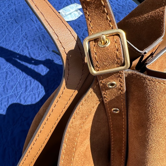 Gramercy Tote Bag in Warm Brown Suede - Picture 5 of 12